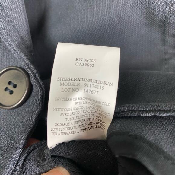 Theory School Boy Blazer Charcoal Gray Cotton Womens Size 2 - Picture 7 of 11